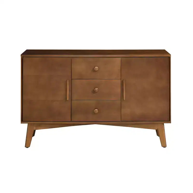 Bahut Mid-Century 47.3, Meuble de Rangement avec 2 Portes et 3 Tiroirs pour Entrée, Salon, Salle à Manger, Cuisine