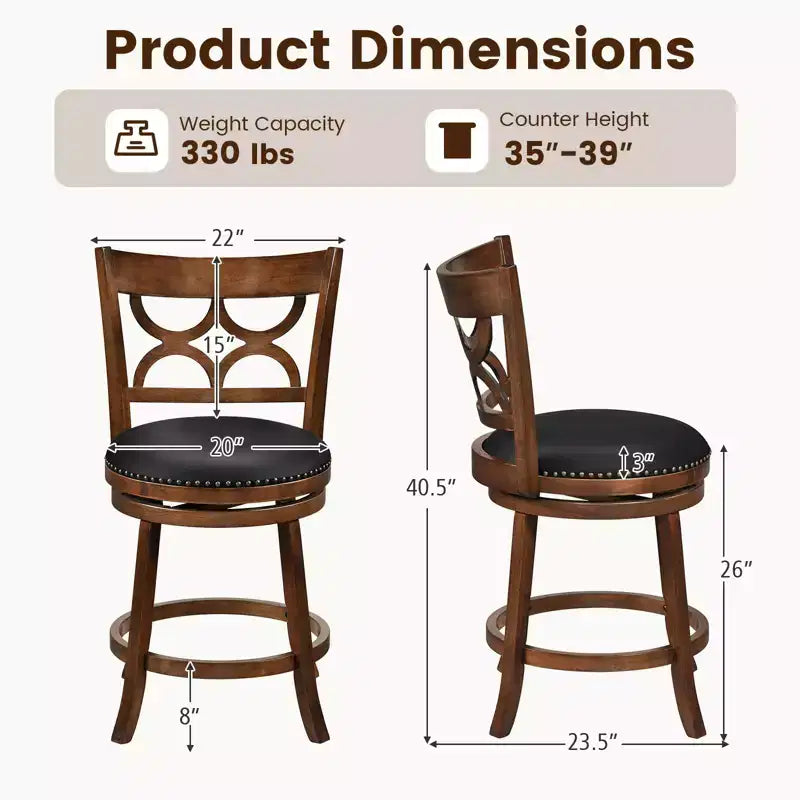 Tabourets de bar hauteur comptoir 66 cm, lot de 4