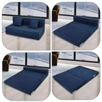 Canapé-Lit Pliant Convertible Polyvalent – Futon Paresseux 4-en-1 de Taille Double avec Oreillers, Mousse Haute Densité, Chaise Longue Pliable