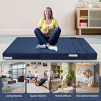 Canapé-Lit Pliant Convertible Polyvalent – Futon Paresseux 4-en-1 de Taille Double avec Oreillers, Mousse Haute Densité, Chaise Longue Pliable
