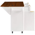Îlot de cuisine mobile de 52 po Farmhouse avec abattant