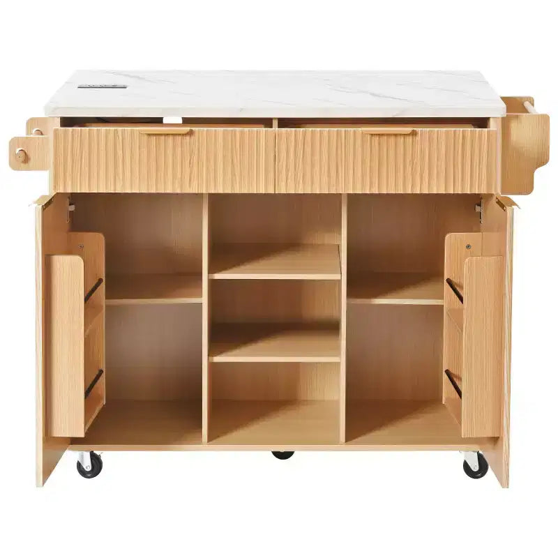 Îlot de cuisine mobile de 52 po Farmhouse avec abattant