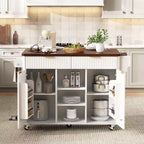 Îlot de cuisine mobile de 52 po Farmhouse avec abattant