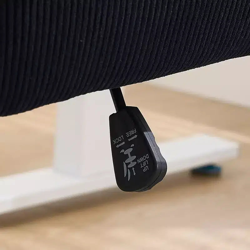 Chaise de bureau mi-dossier, relevable, tissu rayé, ergonomique. Idéale pour le travail, les études et la détente.
