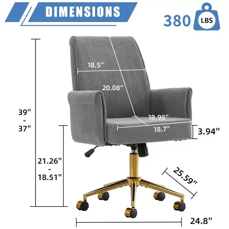 Chaise de bureau mi-dossier, relevable, tissu rayé, ergonomique. Idéale pour le travail, les études et la détente.