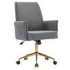 Chaise de bureau mi-dossier, relevable, tissu rayé, ergonomique. Idéale pour le travail, les études et la détente.
