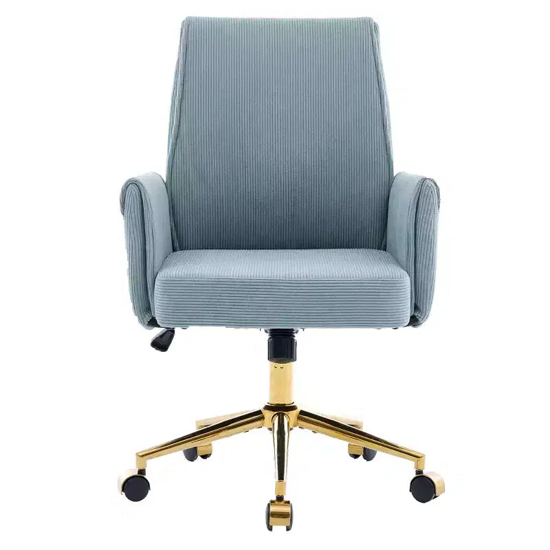 Chaise de bureau mi-dossier, relevable, tissu rayé, ergonomique. Idéale pour le travail, les études et la détente.