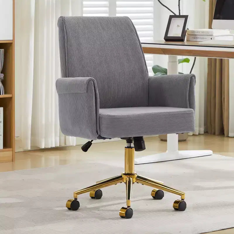 Chaise de bureau mi-dossier, relevable, tissu rayé, ergonomique. Idéale pour le travail, les études et la détente.