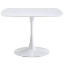 Table à manger Mid-Century de 107 cm avec plateau rond en MDF et piètement croisé, pour 4-6 personnes, peut aussi servir de table basse