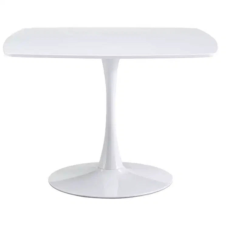 Table à manger Mid-Century de 107 cm avec plateau rond en MDF et piètement croisé, pour 4-6 personnes, peut aussi servir de table basse
