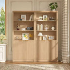 Étagère haute de 180 cm de style ferme moderne avec tiroir et portes, meuble de rangement autonome à 5 niveaux et étagère de présentation pour bureau à domicile ou salon