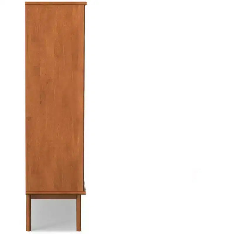 Bibliothèque de rangement Tierney Mid-Century en bois massif de 42 po de largeur, couleur Teck brun