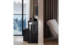 Coiffeuse de luxe de 43 cm avec miroir LED, rangement organisé, multiprise intégrée, support pour sèche-cheveux et tabouret assorti pour chambre à coucher