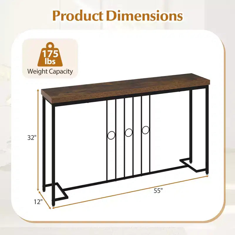 Console industrielle 55" étroite avec base en H