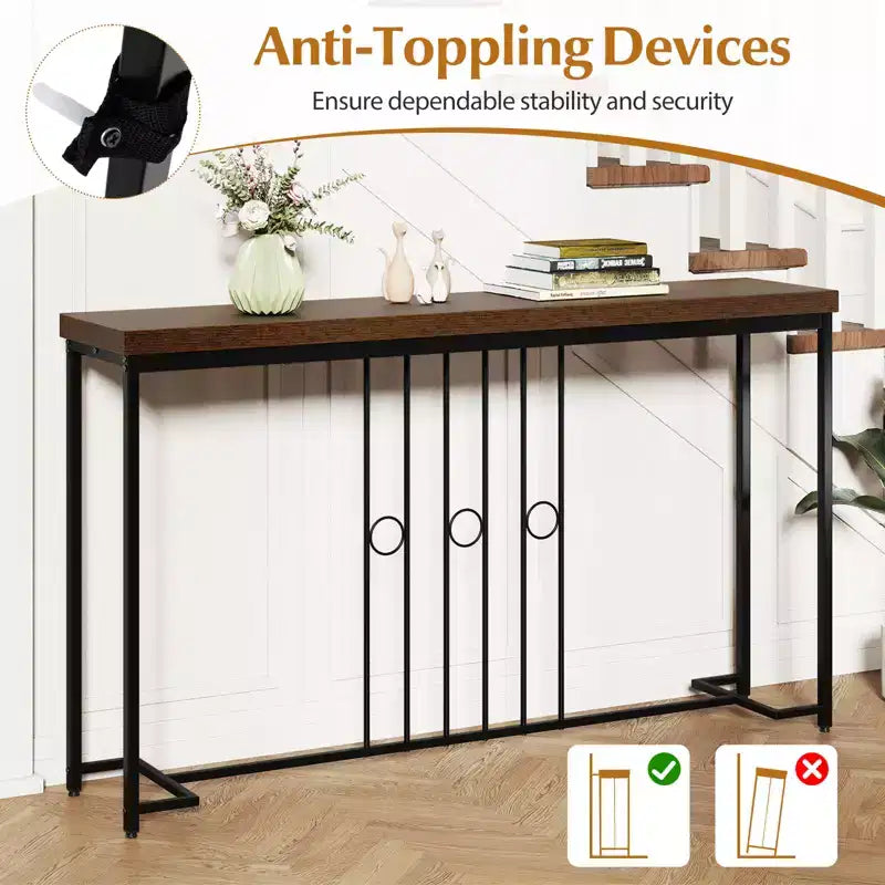 Console industrielle 55" étroite avec base en H