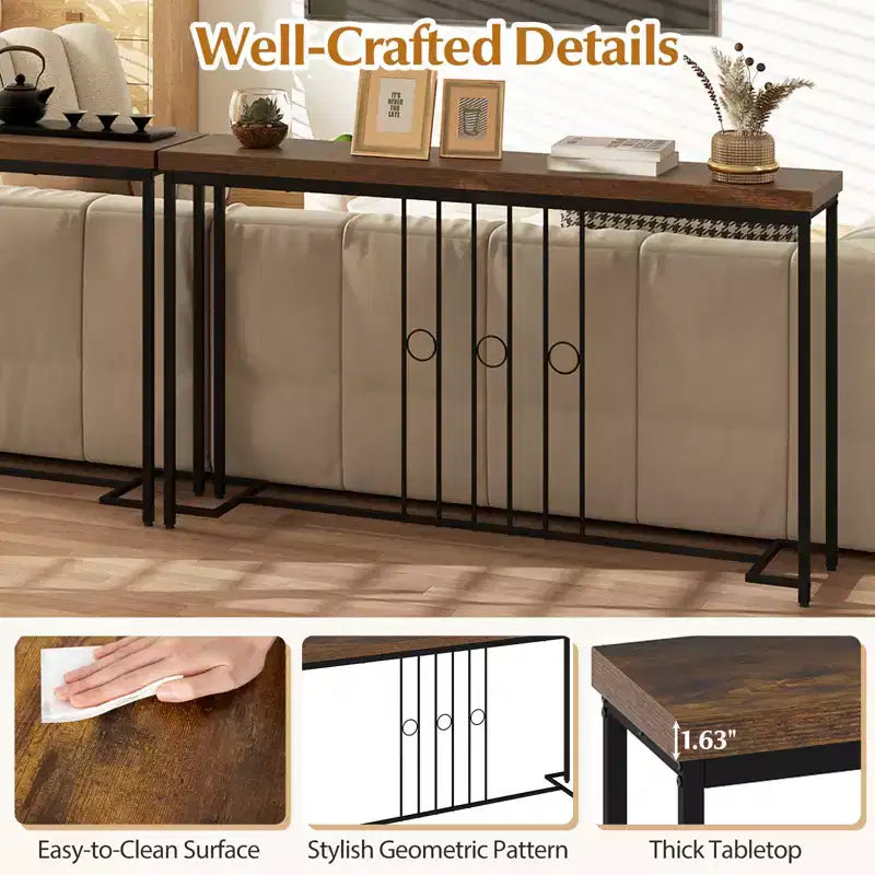 Console industrielle 55" étroite avec base en H