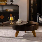 Table basse ronde rétro de 31,5 avec espace de rangement