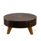 Table basse ronde rétro de 31,5 avec espace de rangement