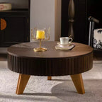 Table basse ronde rétro de 31,5 avec espace de rangement