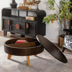 Table basse ronde rétro de 31,5 avec espace de rangement