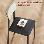 Ensemble table de salle à manger en bois 5 pièces pour 4 personnes, table à bords lisses avec 4 chaises rembourrées, ensemble compact pour appartement et petits espaces