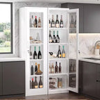 Armoire de rangement à outils en acier blanc, verre simple face (pré-percée)