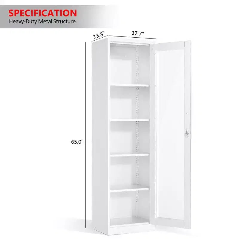 Armoire de rangement à outils en acier blanc, verre simple face (pré-percée)
