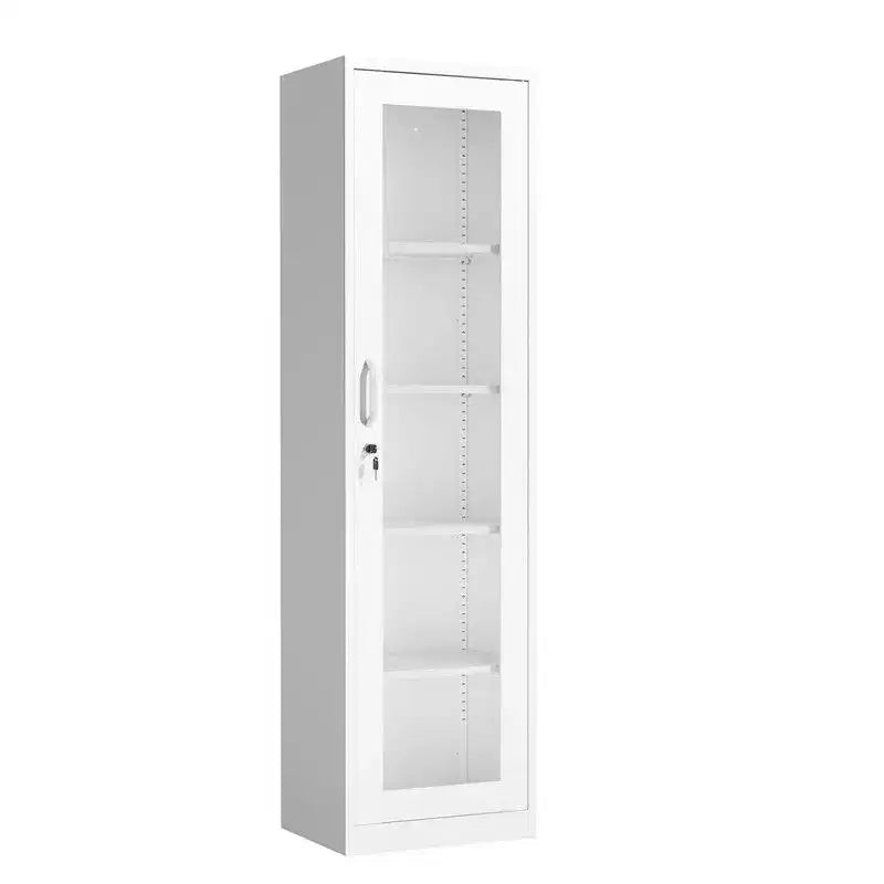 Armoire de rangement à outils en acier blanc, verre simple face (pré-percée)