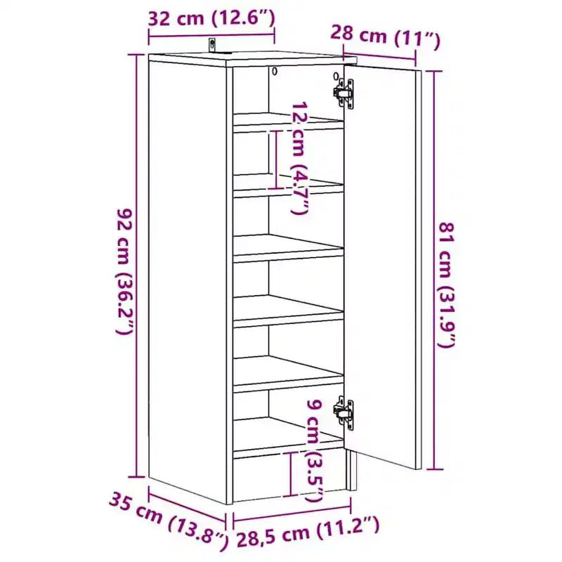Meuble à chaussures compact en bois d'ingénierie blanc