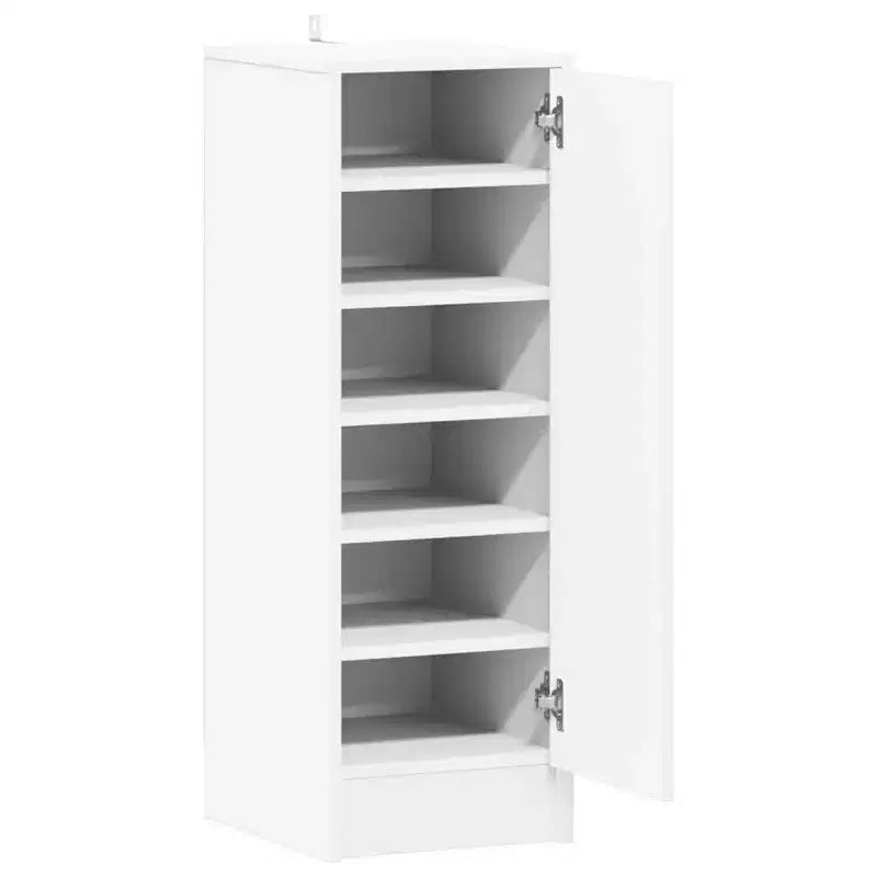 Meuble à chaussures compact en bois d'ingénierie blanc
