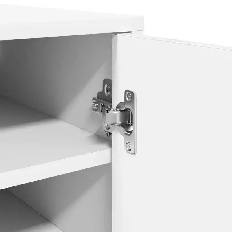 Meuble à chaussures compact en bois d'ingénierie blanc