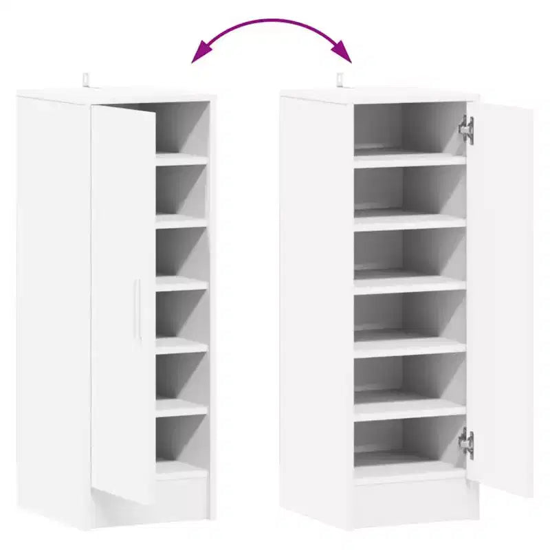 Meuble à chaussures compact en bois d'ingénierie blanc