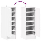 Meuble à chaussures compact en bois d'ingénierie blanc