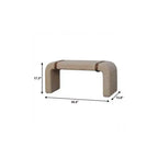 Banc rembourré en bouclette beige et marron et cuir 35