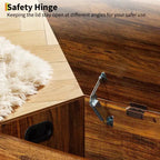 Coffre de rangement en bois de 99,8 cm avec poignée découpée en U, charnière de sécurité, supporte 136 kg et assemblage facile pour organisateur de jouets