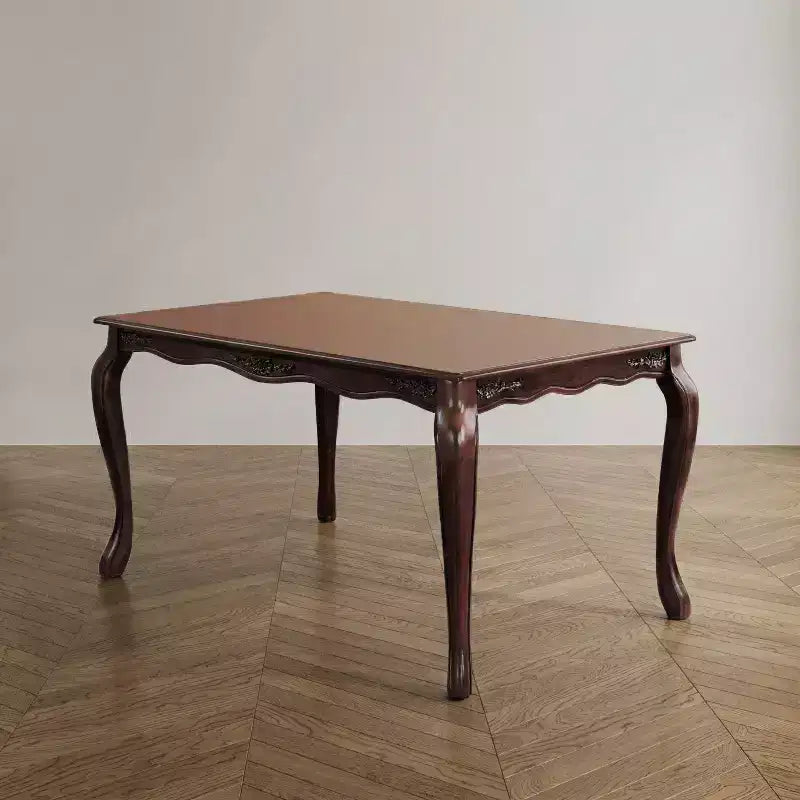 Table à manger Danburn de 152 cm avec accents floraux Noyer foncé - HOMES: Inside + Out : 6 places, rectangulaire, détails sculptés