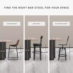 Table de salle à manger hauteur comptoir marron : 5 pièces, chaises en similicuir, cadre en bois