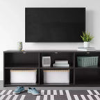 Meuble TV de rangement pour téléviseurs jusqu'à 70 po, noir