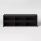 Meuble TV de rangement pour téléviseurs jusqu'à 70 po, noir