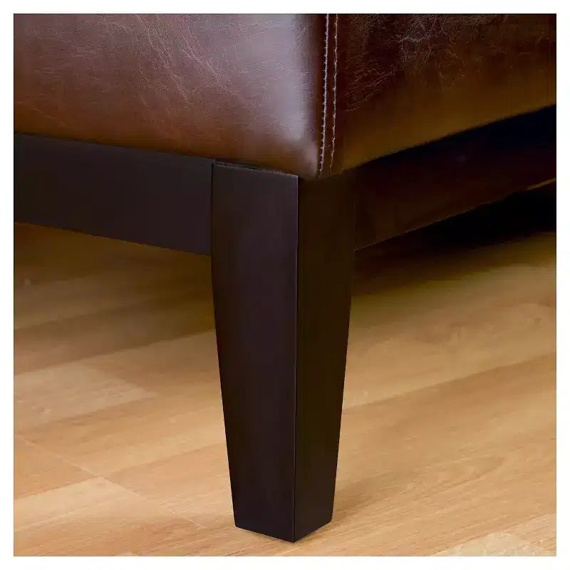 Fauteuil Darcy Slipper Marron : Rembourré, cadre en bois dur, nettoyage localisé, capacité de 113 kg
