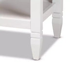 Table de chevet 1 tiroir Naomi en bois pour chambre à coucher blanc/or