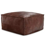 Pouf Erving Square marron vieilli
