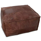 Pouf Erving Square marron vieilli