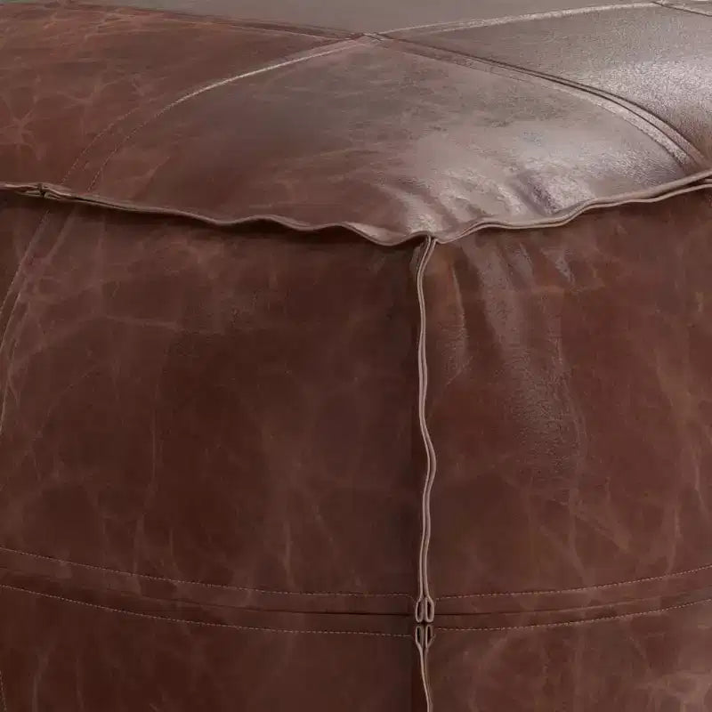 Pouf Erving Square marron vieilli