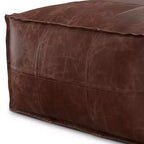 Pouf Erving Square marron vieilli