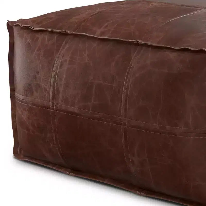 Pouf Erving Square marron vieilli