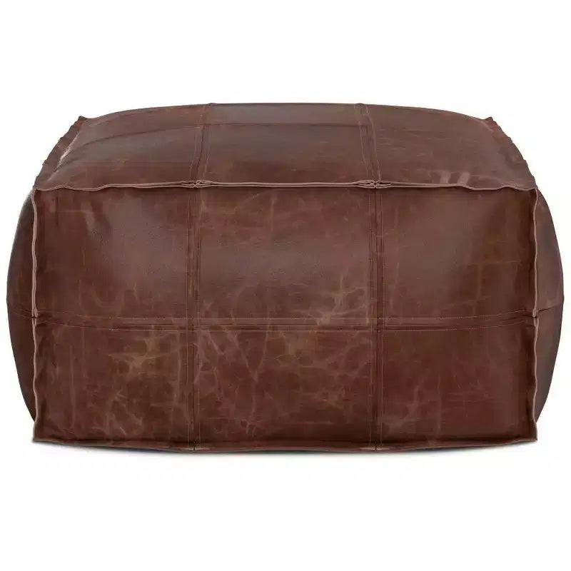Pouf Erving Square marron vieilli