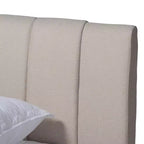 Lit plateforme King Brita en noyer beige