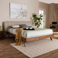 Lit plateforme King Brita en noyer beige