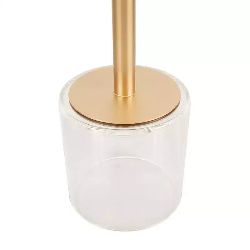 Table d'appoint en acrylique avec base surélevée et support doré 22 po transparent : table ronde en verre de type martini moderne